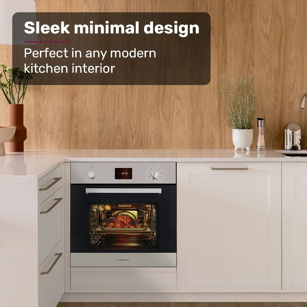 Built-in Oven Fan Forced 80L Stainless Steel - EuroChef