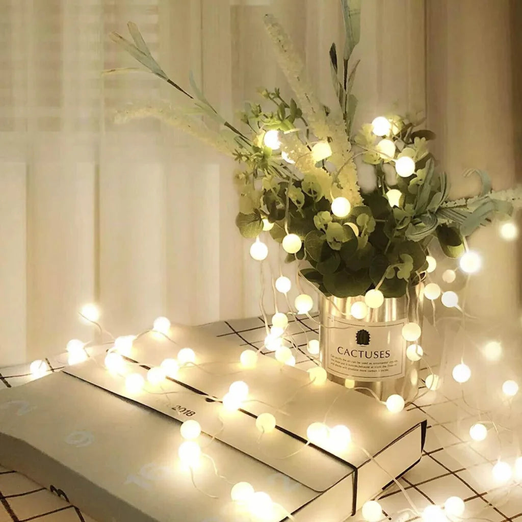 Bulb Ball Fairy String Strips Lights Home Garden Lamp
