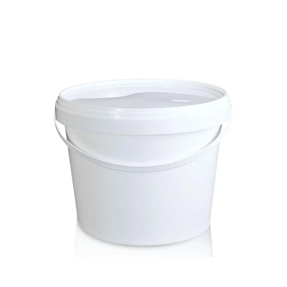 Bulk 10x 2L Plastic Buckets with Lids - Empty White