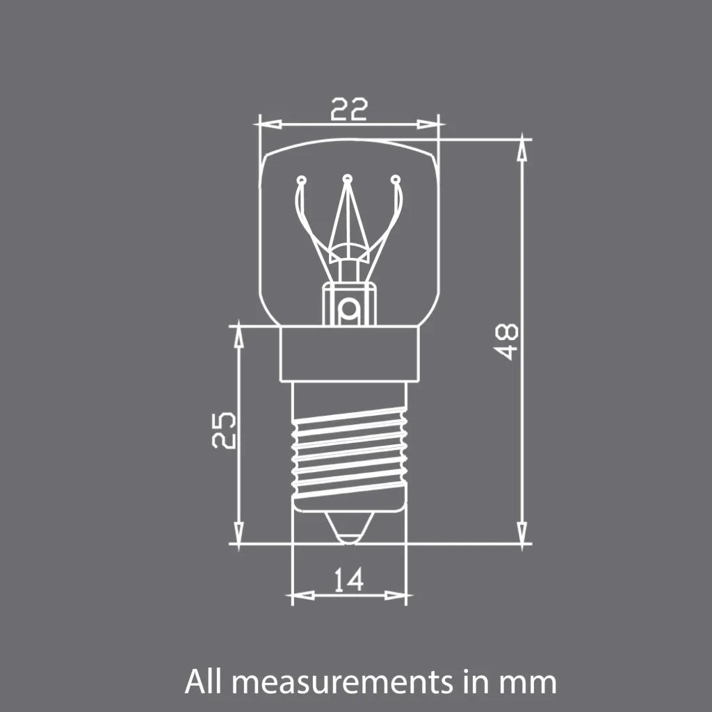 Bulk 10x E14 15W 240V Light Bulbs - Clear Globe