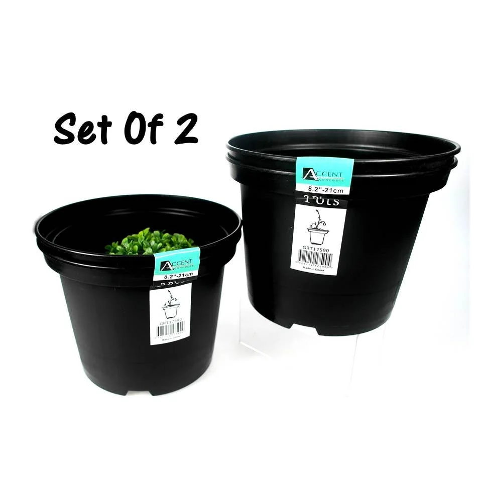 bulk 24 Medium Plastic Garden Planter Pots 4L 21cm - Home &
