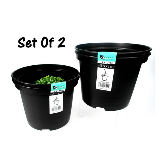 bulk 24 Medium Plastic Garden Planter Pots 4L 21cm - Home &