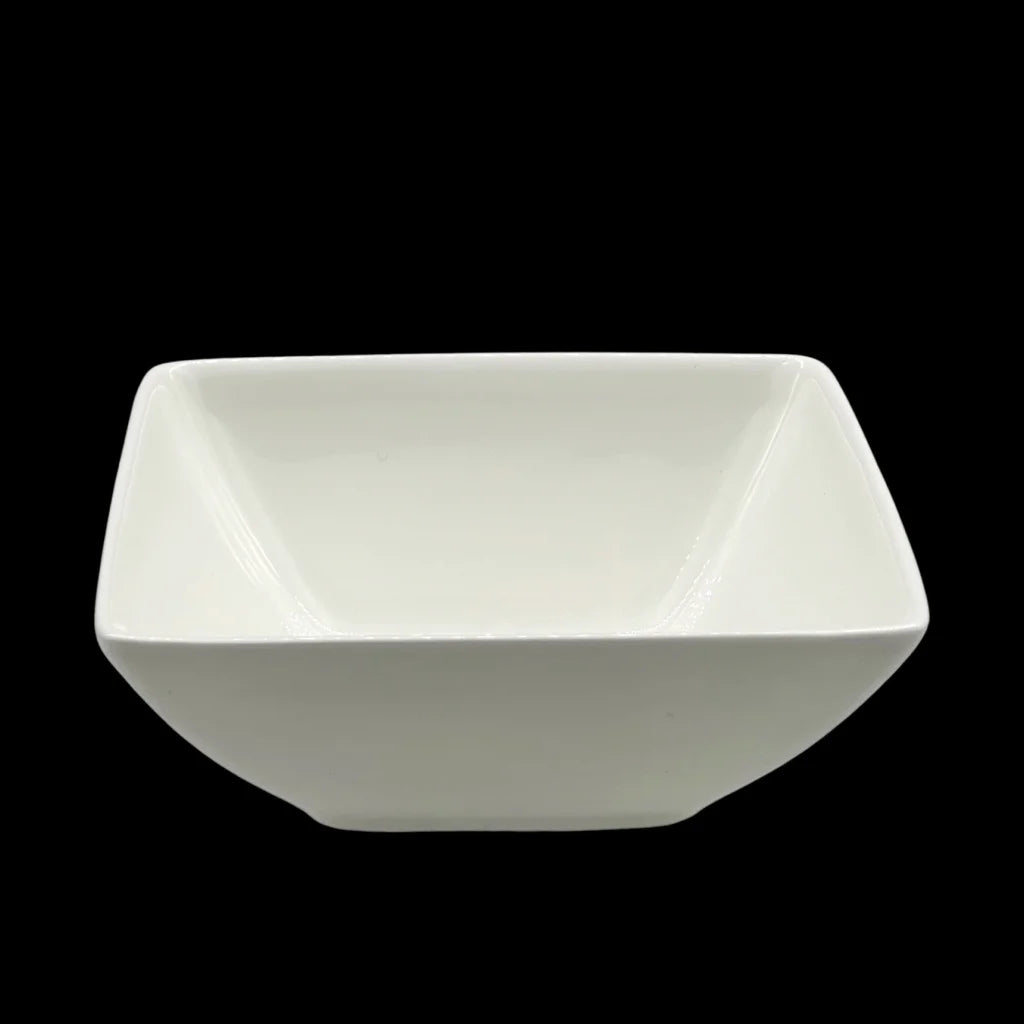 bulk 24 White Bone China Square Bowl 16x10cm - Furniture >