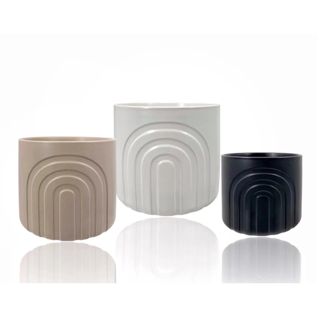 bulk 6 Boho Rainbow Ceramic Pot Assort 16cm - Appliances >