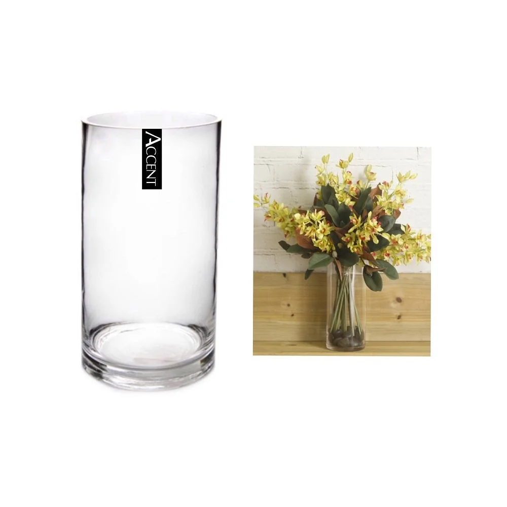bulk 6 Glass Cylinder Decorative Vase 40cm - Home & Garden