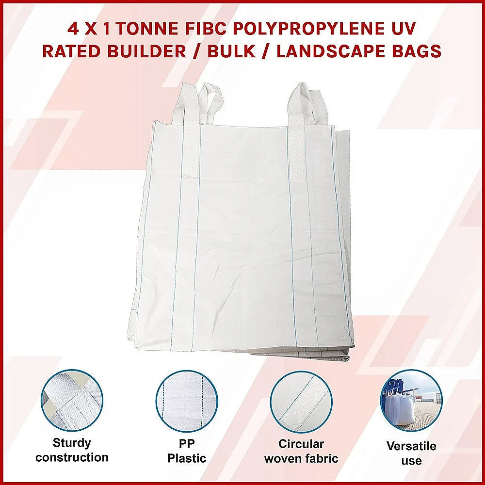 Bulk Builder Bags 4 x 1 Tonne FIBC Polypropylene UV Rated