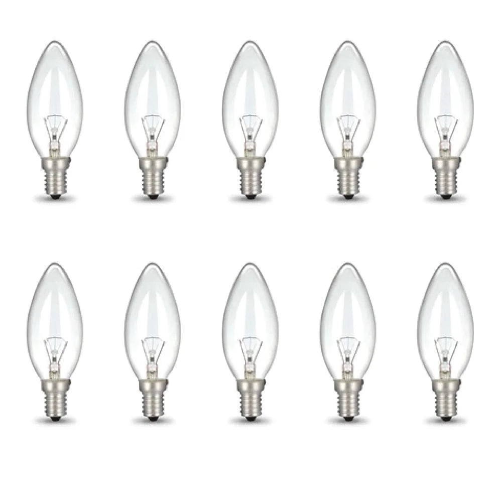 Bulk Light Bulbs 10x E14 40W 220V C35 Candle Globe