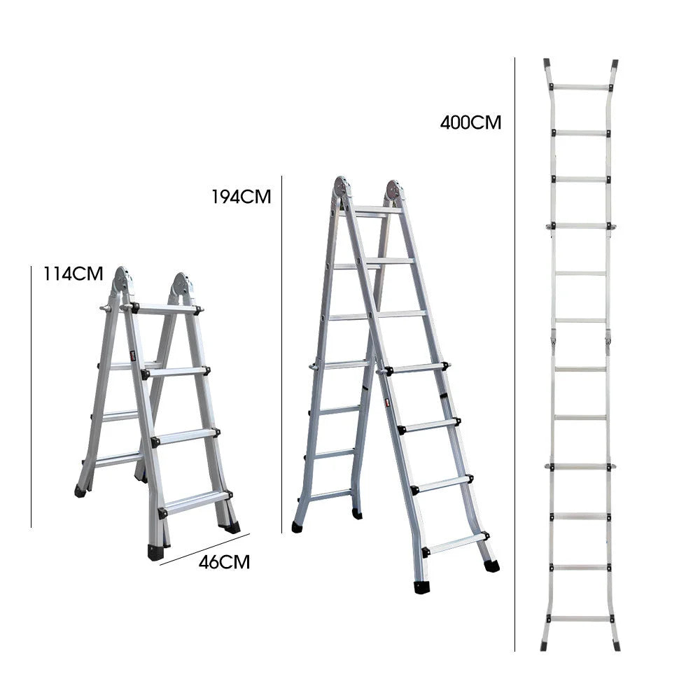 Bullet 4m Folding Aluminium Multipurpose Ladder w/
