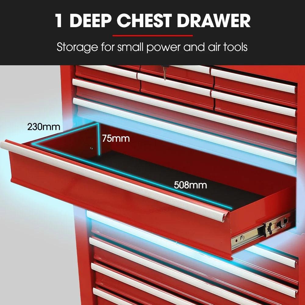 Bullet Pro 16 Drawer Tool Box Cabinet Chest Storage Toolbox