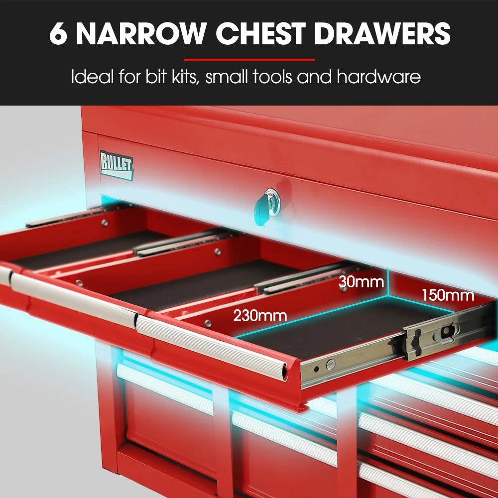 Bullet Pro 16 Drawer Tool Box Cabinet Chest Storage Toolbox