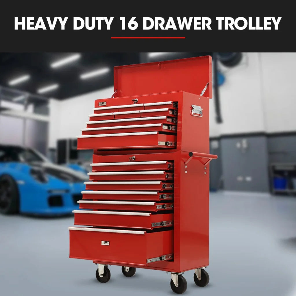 Bullet Pro 16 Drawer Tool Box Cabinet Chest Storage Toolbox