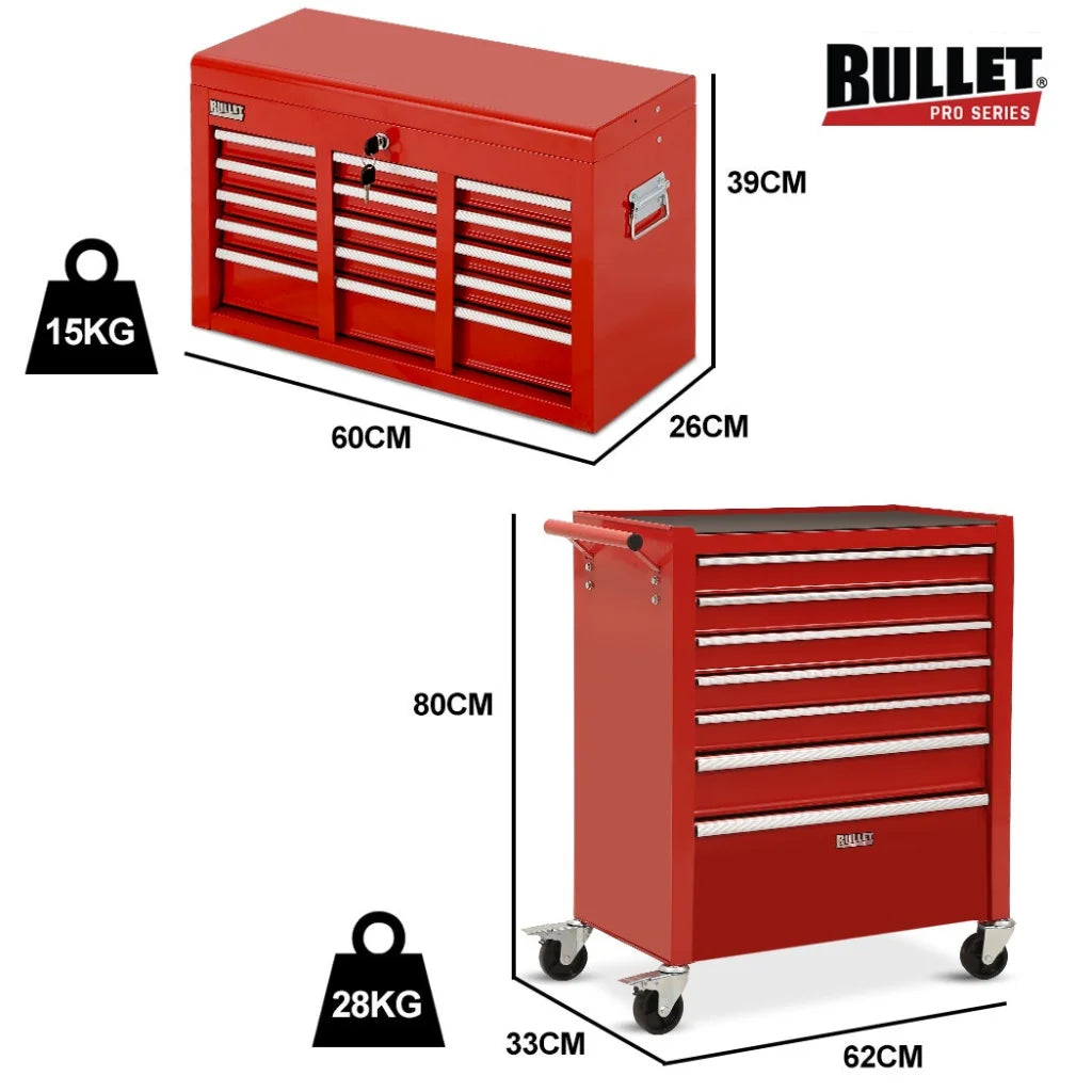 Bullet Pro 16 Drawer Tool Box Cabinet Chest Storage Toolbox