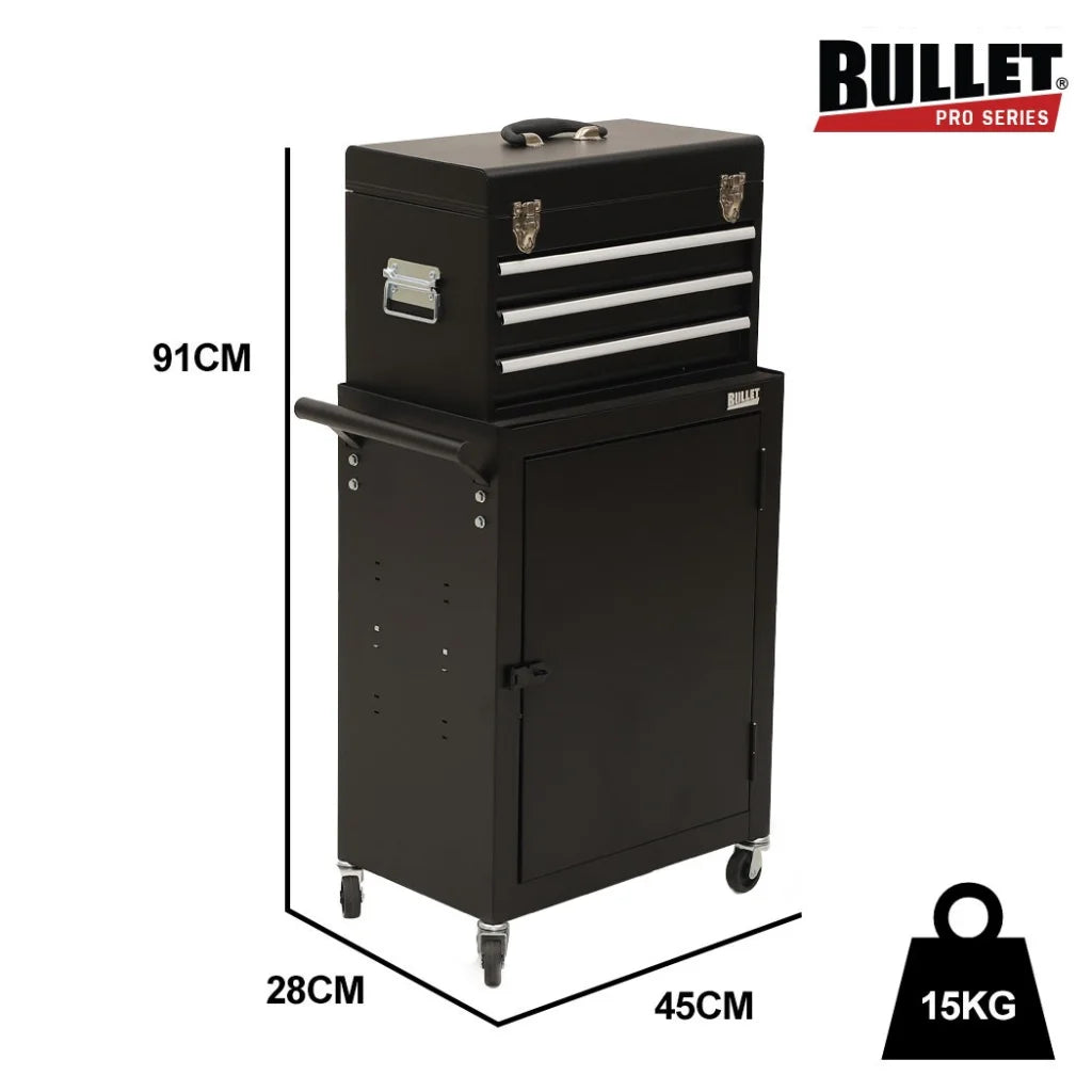 Bullet Pro 3 Drawer Tool Box Cabinet Trolley Storage