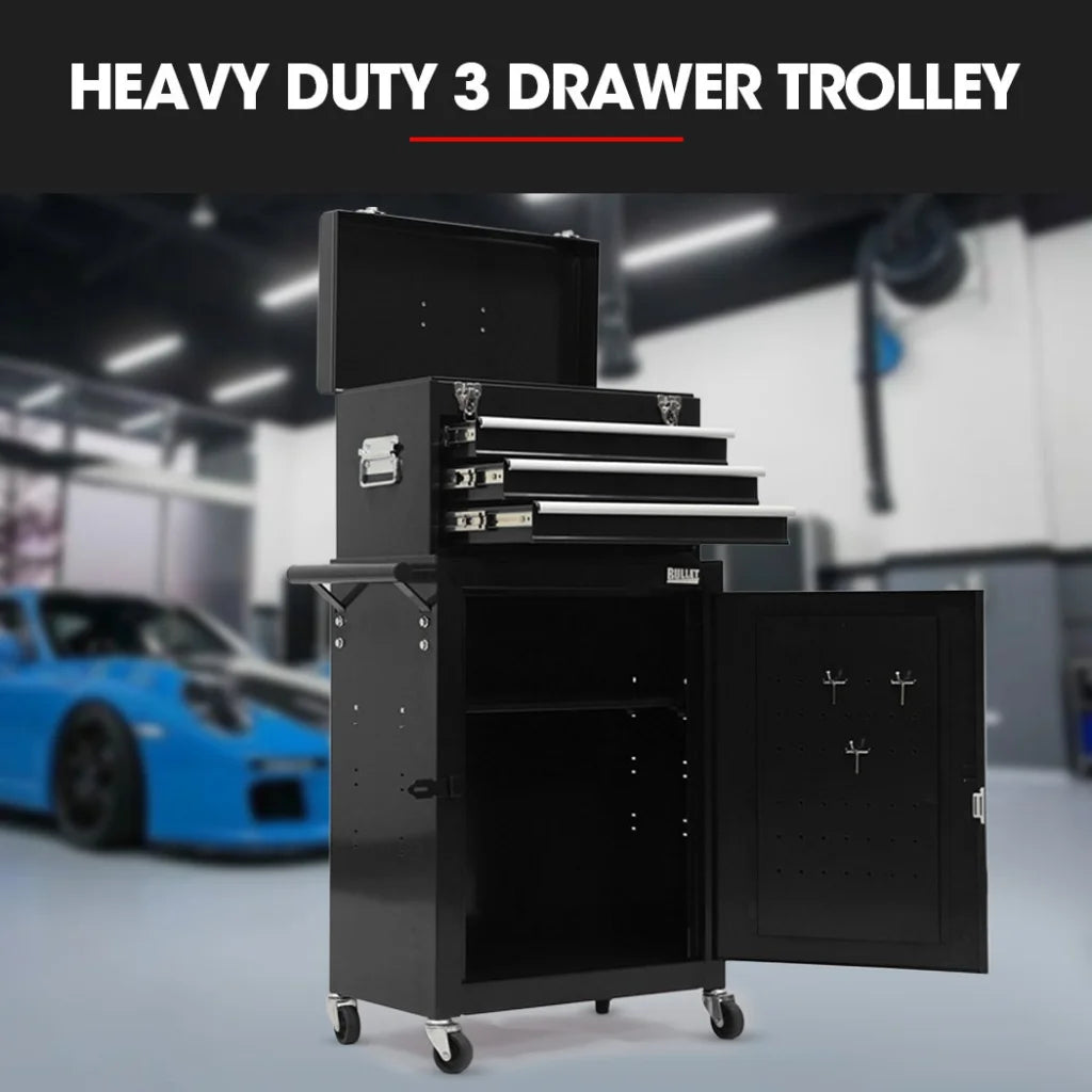 Bullet Pro 3 Drawer Tool Box Cabinet Trolley Storage