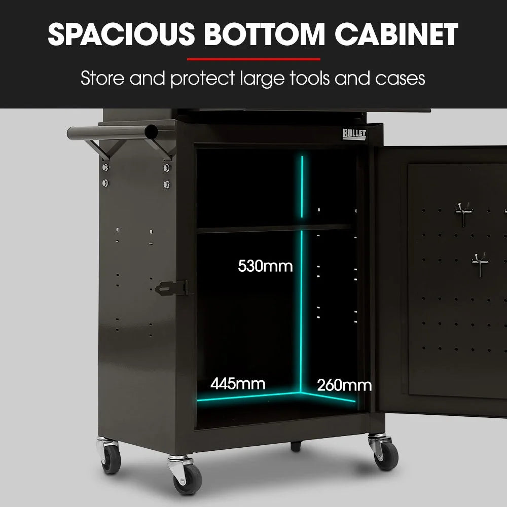 Bullet Pro 3 Drawer Tool Box Cabinet Trolley Storage