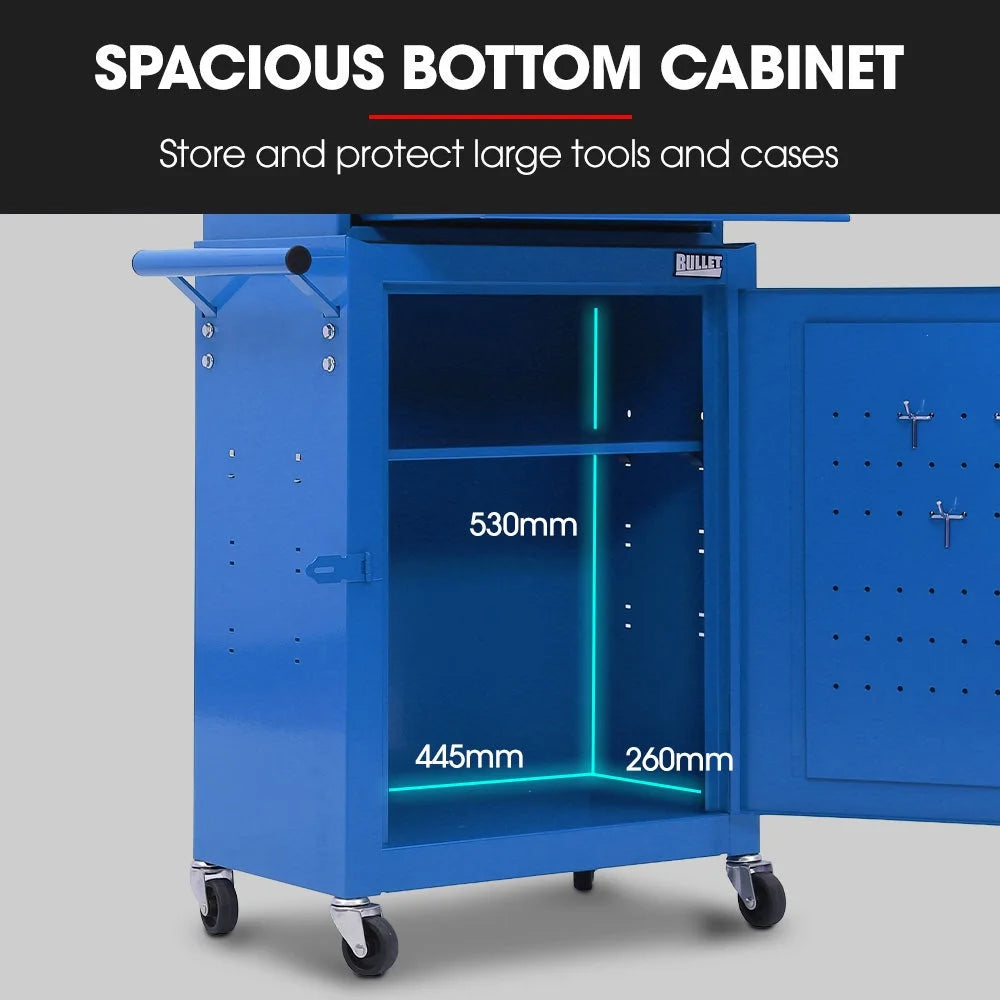 Bullet Pro 3 Drawer Tool Box Cabinet Trolley Storage