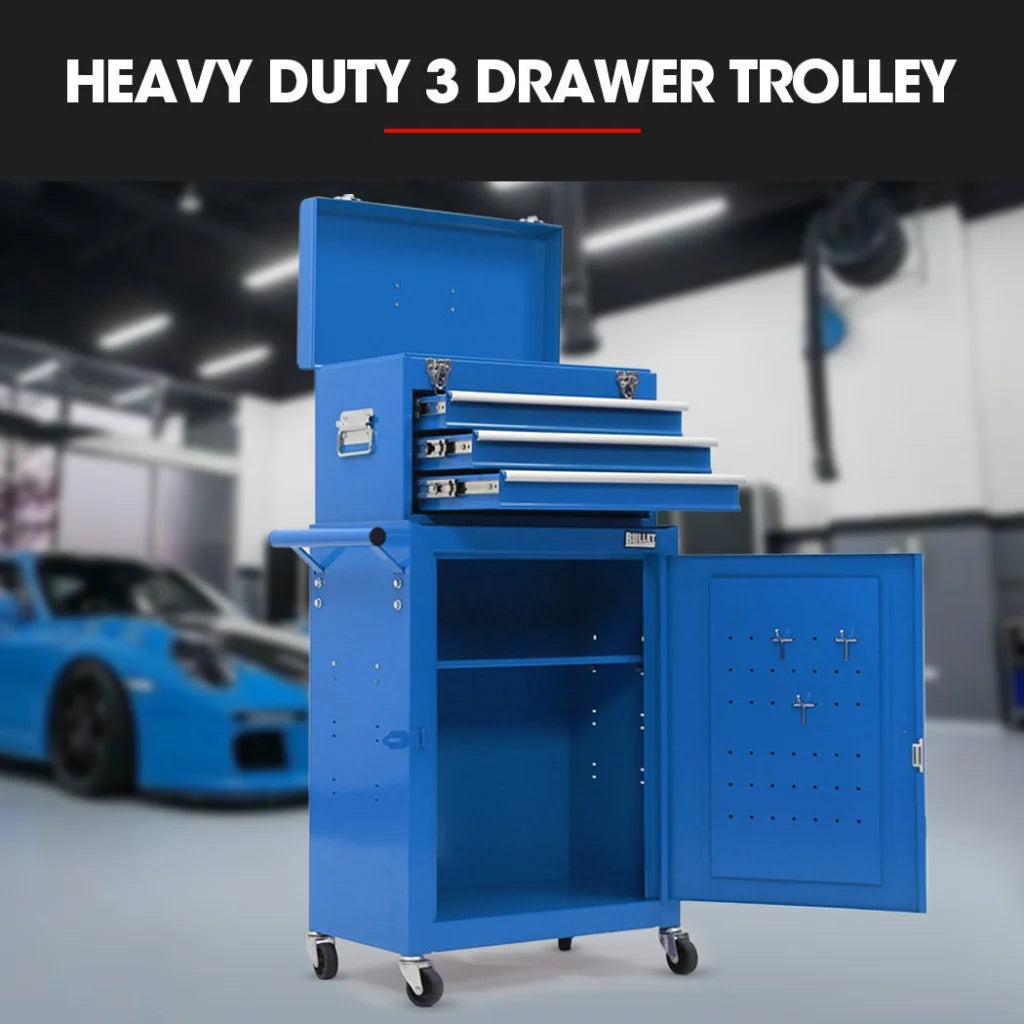 Bullet Pro 3 Drawer Tool Box Cabinet Trolley Storage