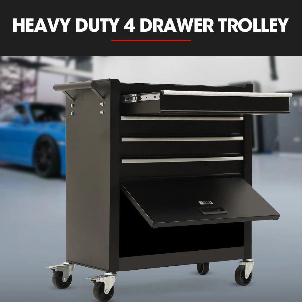 Bullet Pro 4 Drawer Tool Box Cabinet Trolley Storage