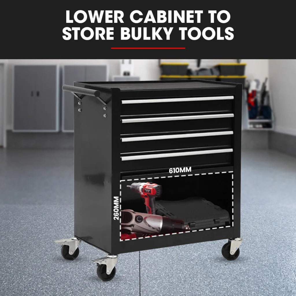 Bullet Pro 4 Drawer Tool Box Cabinet Trolley Storage