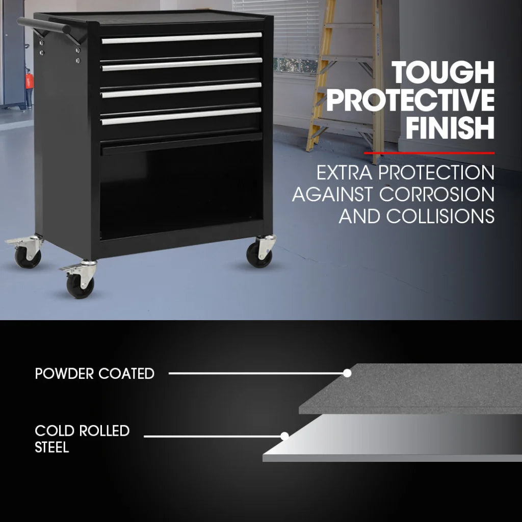 Bullet Pro 4 Drawer Tool Box Cabinet Trolley Storage