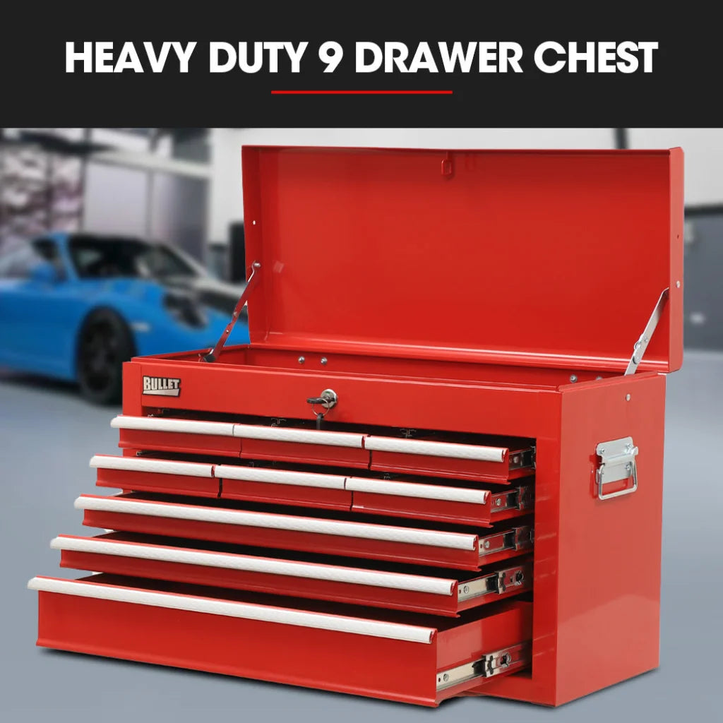 BULLET Pro 9 Drawer Tool Box Chest Organiser Mechanic