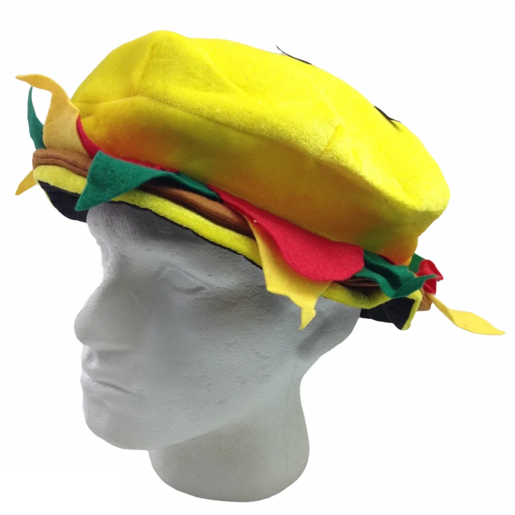BURGER HAT Costume Party Adult Unisex Novelty Cap Funny