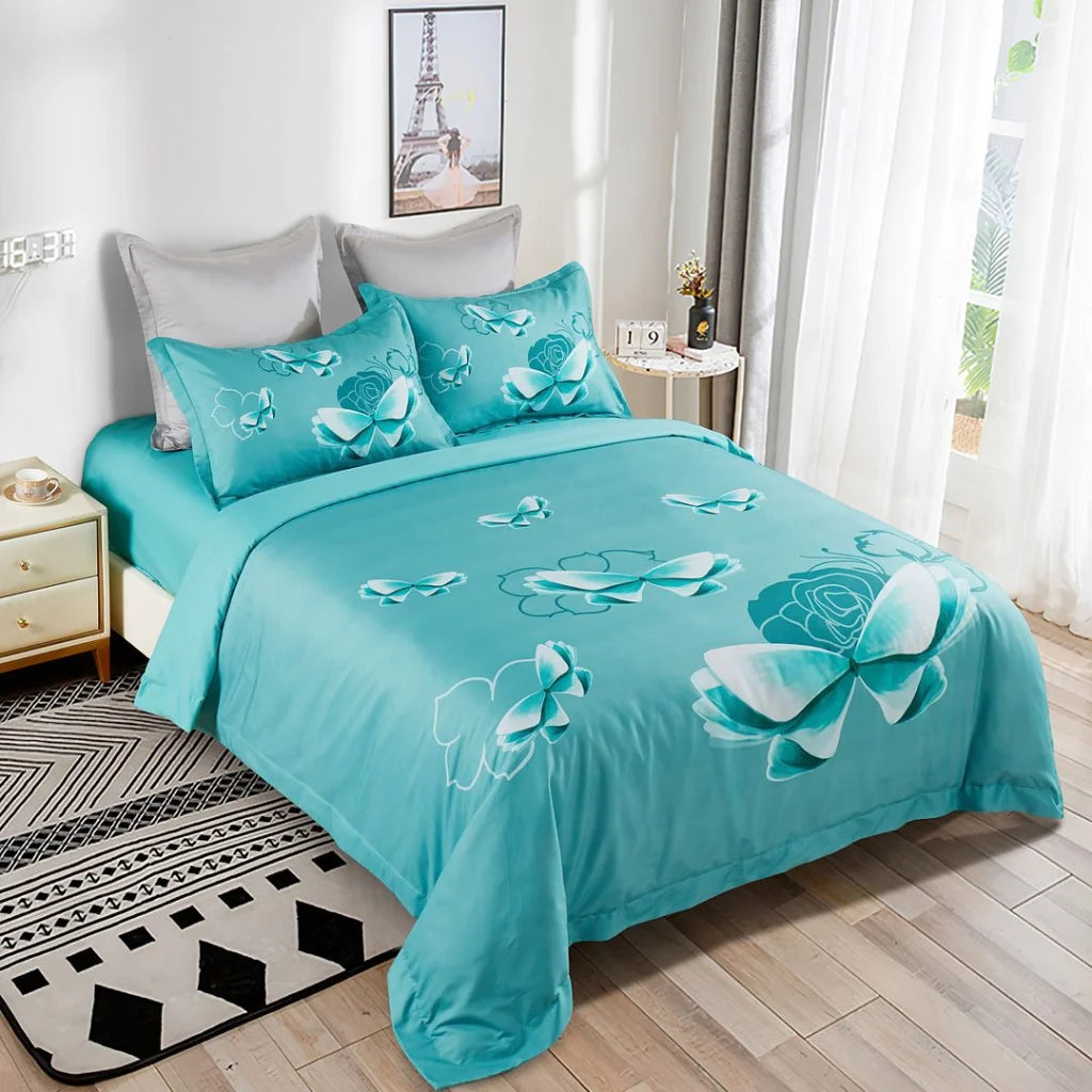 Butterfly Green Quilt Cover Set - King Size - Home & Garden