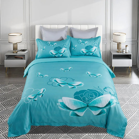 Butterfly Green Quilt Cover Set - Queen Size - Home & Garden