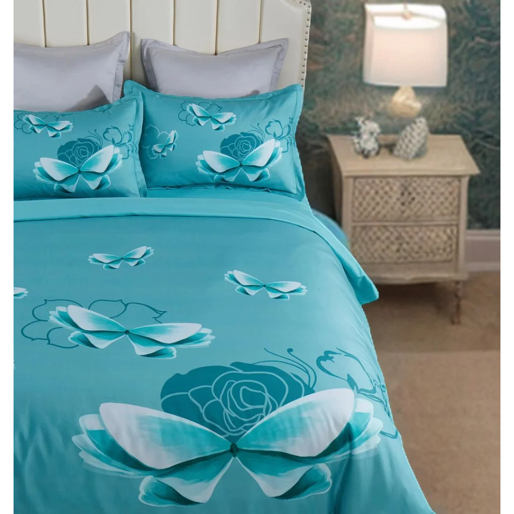 Butterfly Green Quilt Cover Set - Super King Size - Home &
