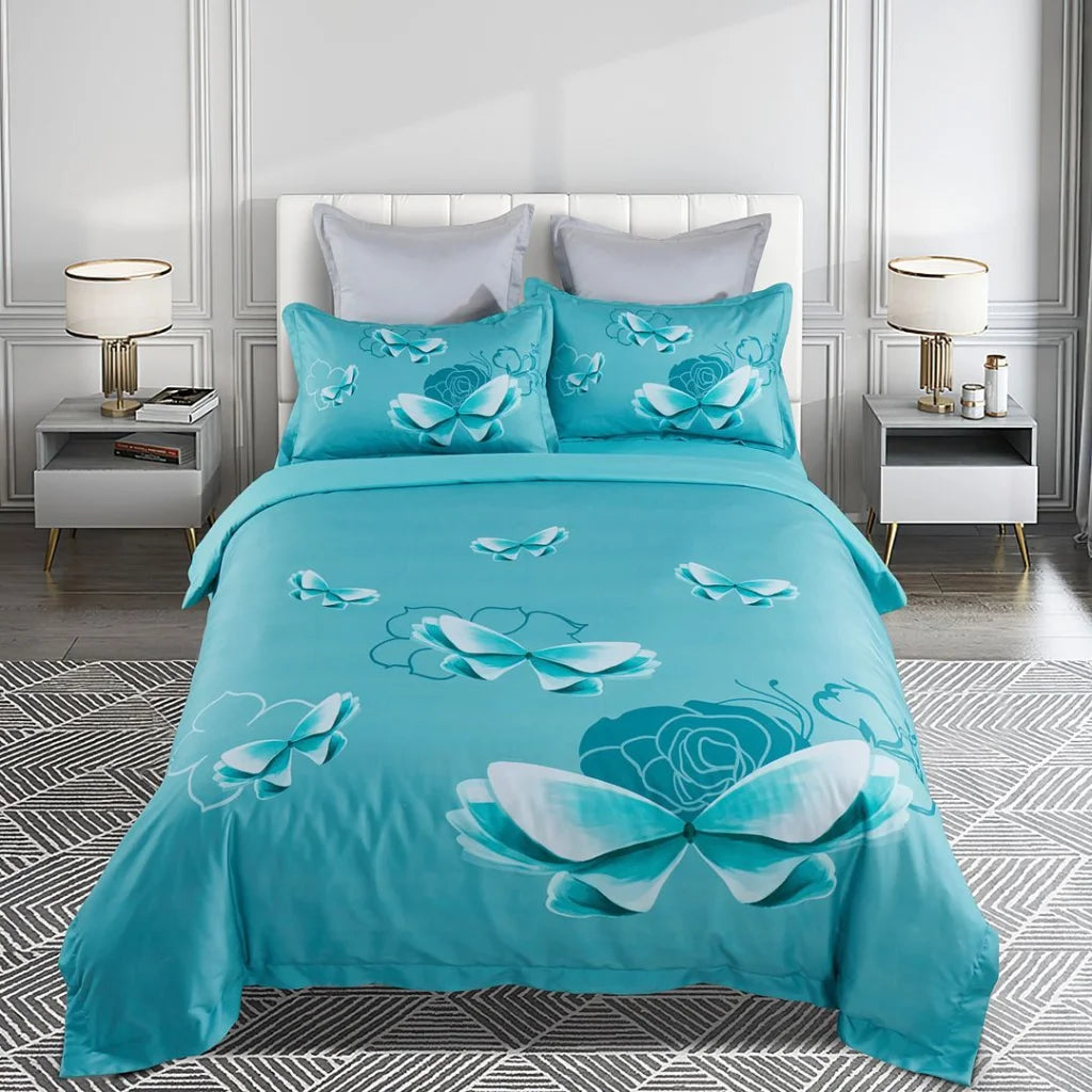 Butterfly Green Quilt Cover Set - Super King Size - Home &