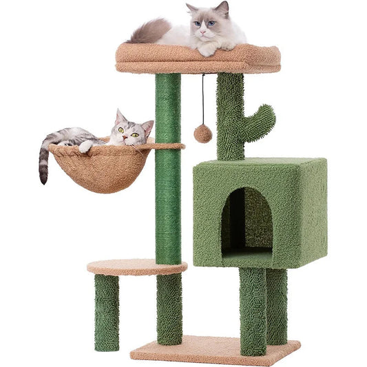 Cactus Cat Tree with Condo and Hammock - Pet Care > Cat