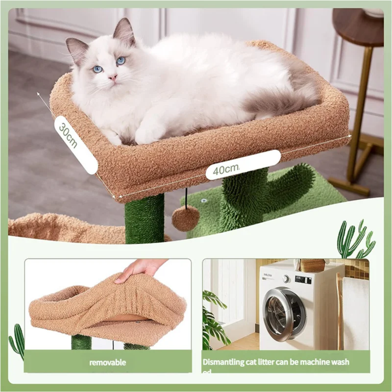 Cactus Cat Tree with Condo and Hammock - Pet Care > Cat