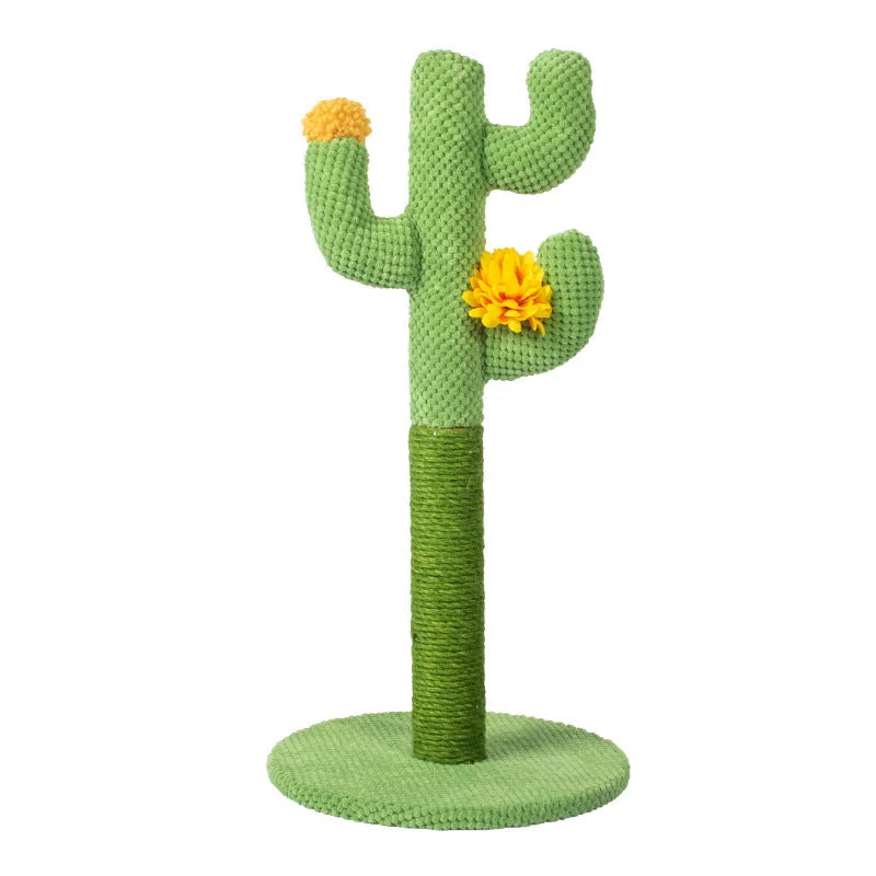 Cactus-Shaped Cat Scratching Post with Sisal Rope and Plush