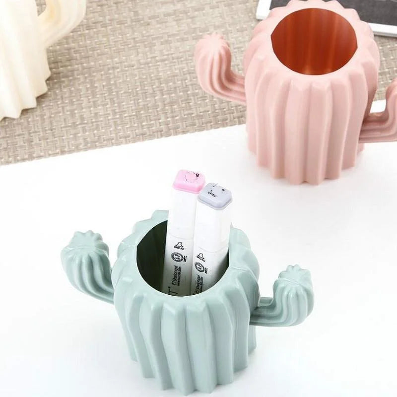 Cactus-shaped Vase Creative Desktop Pen Holder for Home