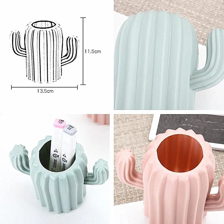Cactus-shaped Vase Creative Desktop Pen Holder for Home