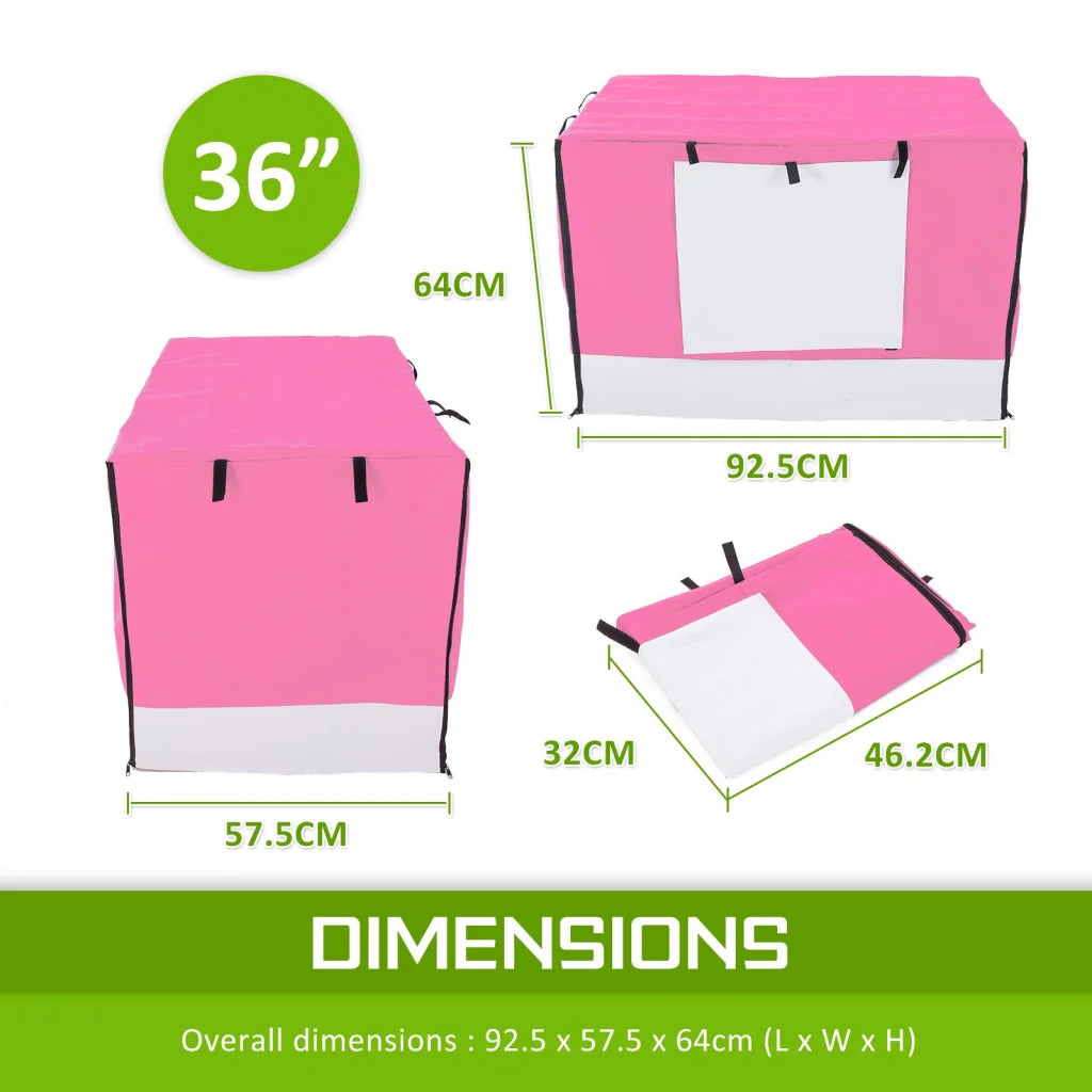 Cage Cover Enclosure for Wire Dog Crate 36in - Pink