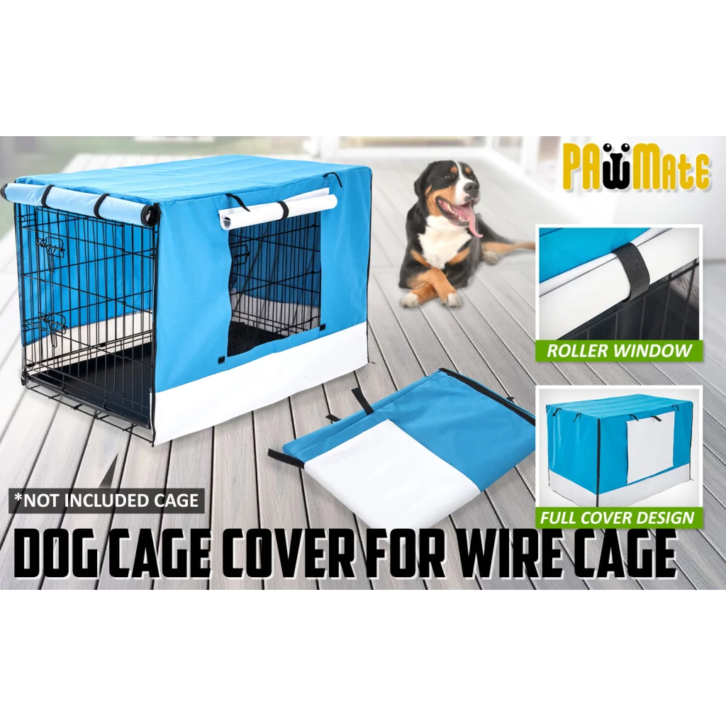 Cage Cover Enclosure for Wire Dog Crate 48in - Blue