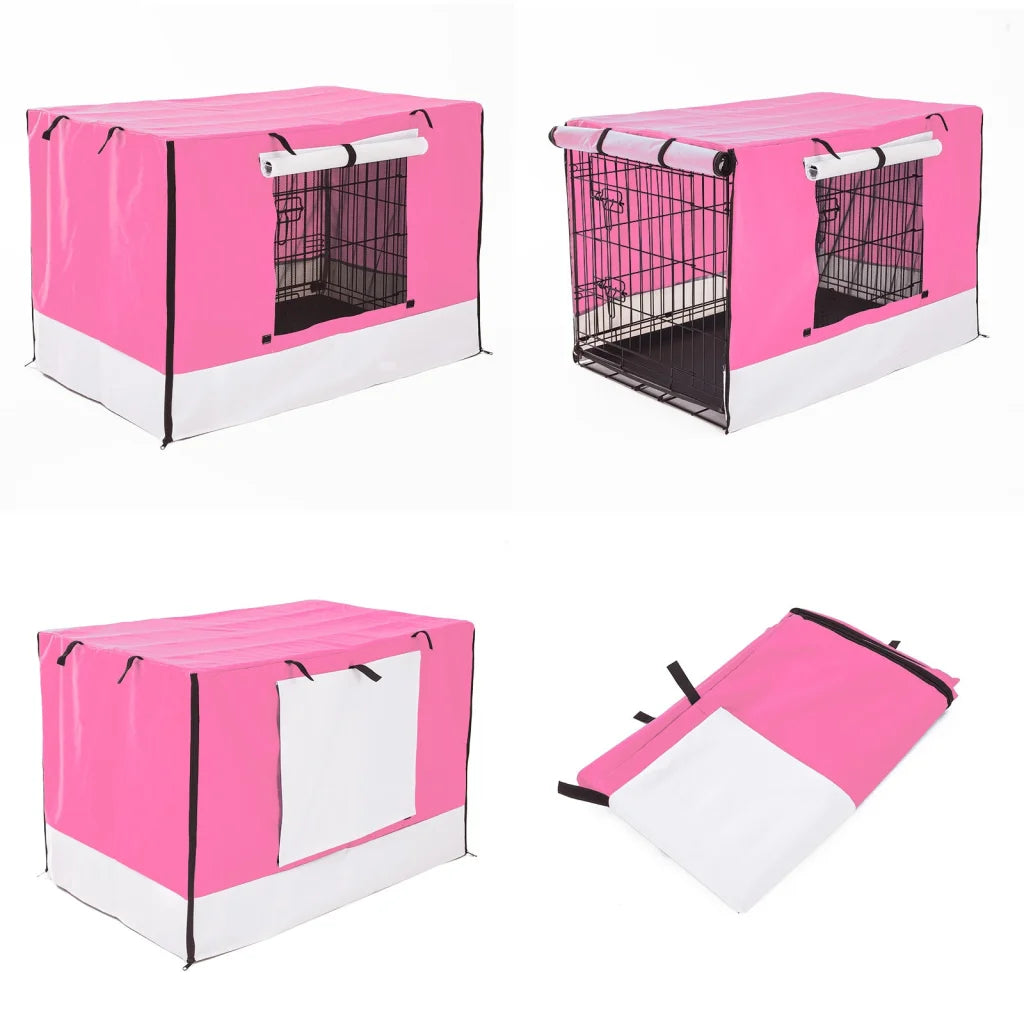 Cage Cover Enclosure for Wire Dog Crate 48in - Pink