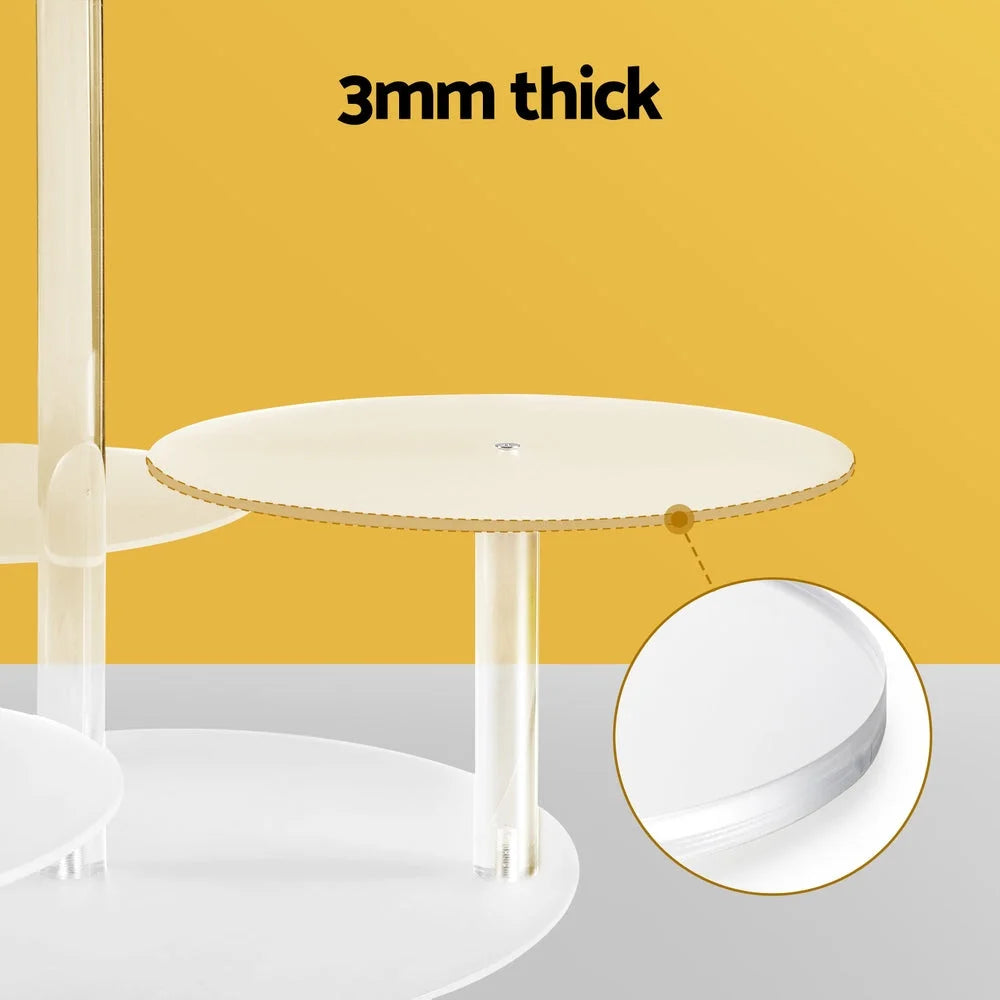 Cake Stand 5 Tiers Acrylic Holder Display Round Clear