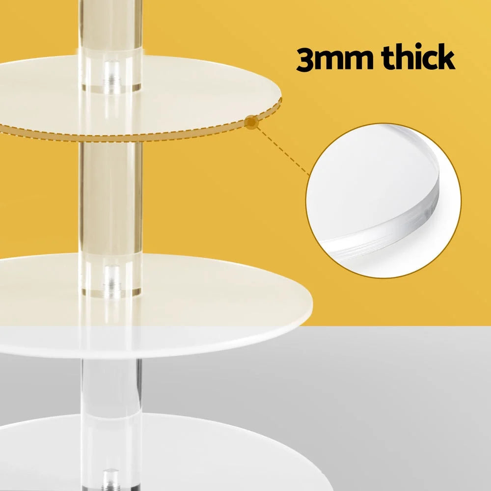 Cake Stand 5 Tiers Acrylic Holder Display Round Clear