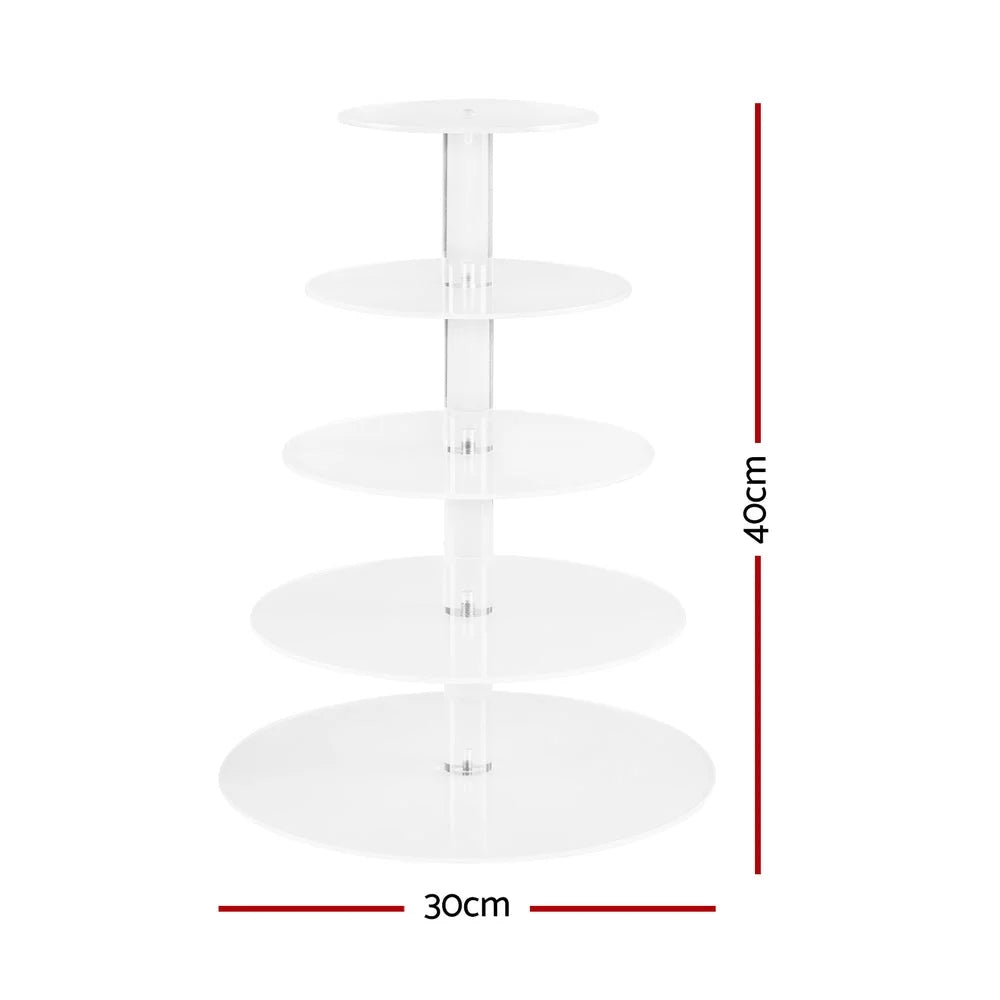 Cake Stand 5 Tiers Acrylic Holder Display Round Clear