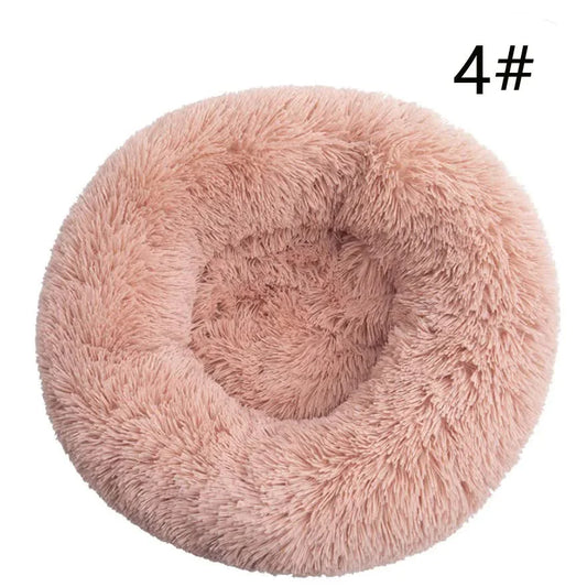 Calming Donut Pet Bed -Soft Faux Fur Anti-Anxiety Fluffy