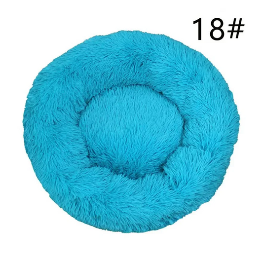 Calming Donut Pet Bed -Soft Faux Fur Anti-Anxiety Fluffy