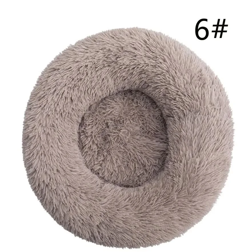 Calming Donut Pet Bed -Soft Faux Fur Anti-Anxiety Fluffy