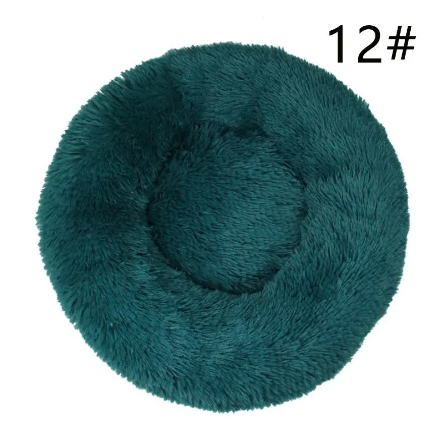 Calming Donut Pet Bed -Soft Faux Fur Anti-Anxiety Fluffy