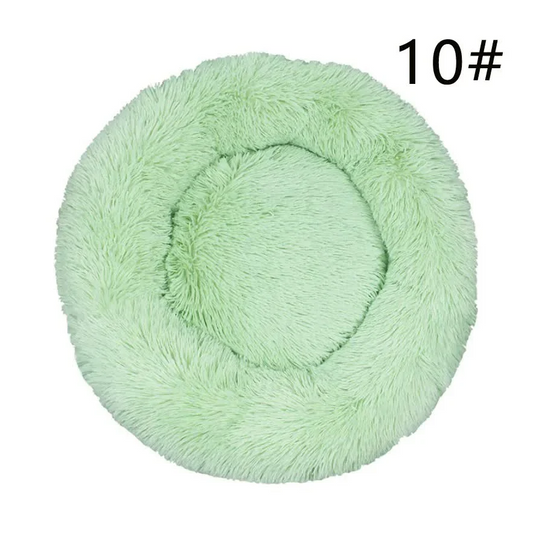 Calming Donut Pet Bed -Soft Faux Fur Anti-Anxiety Fluffy