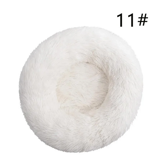 Calming Donut Pet Bed -Soft Faux Fur Anti-Anxiety Fluffy