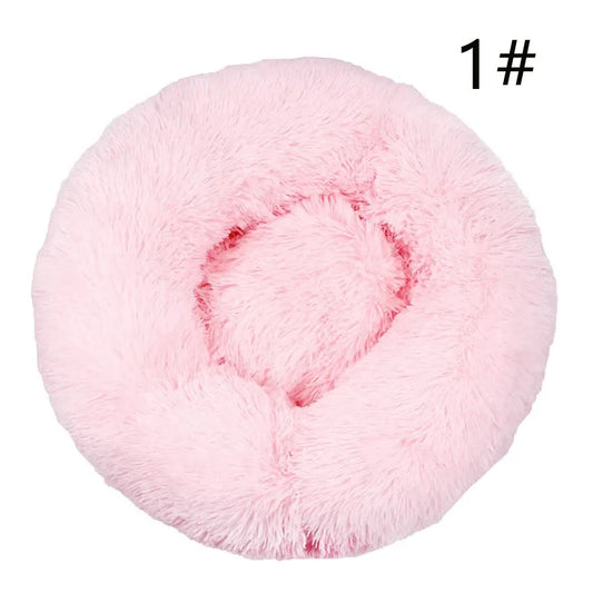 Calming Donut Pet Bed -Soft Faux Fur Anti-Anxiety Fluffy