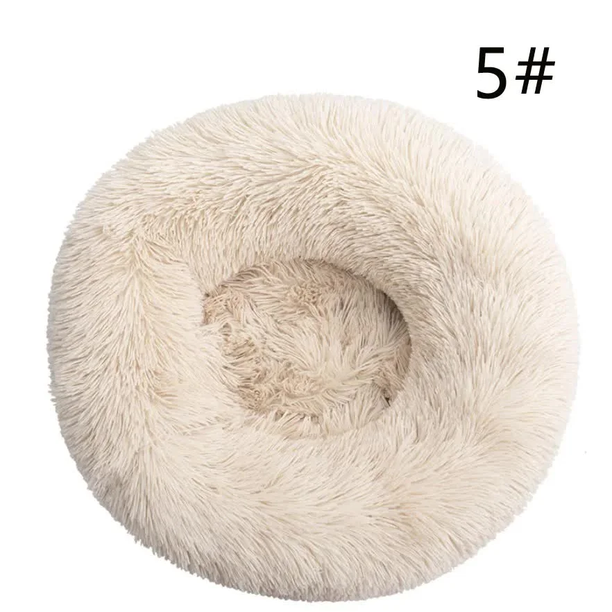 Calming Donut Pet Bed -Soft Faux Fur Anti-Anxiety Fluffy