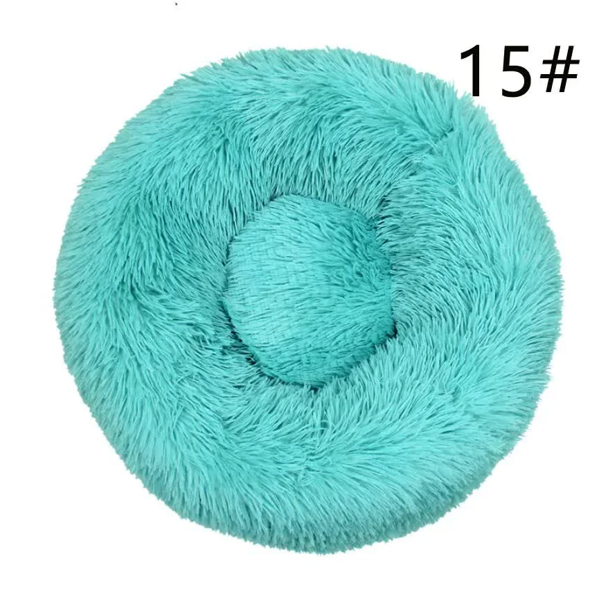 Calming Donut Pet Bed -Soft Faux Fur Anti-Anxiety Fluffy